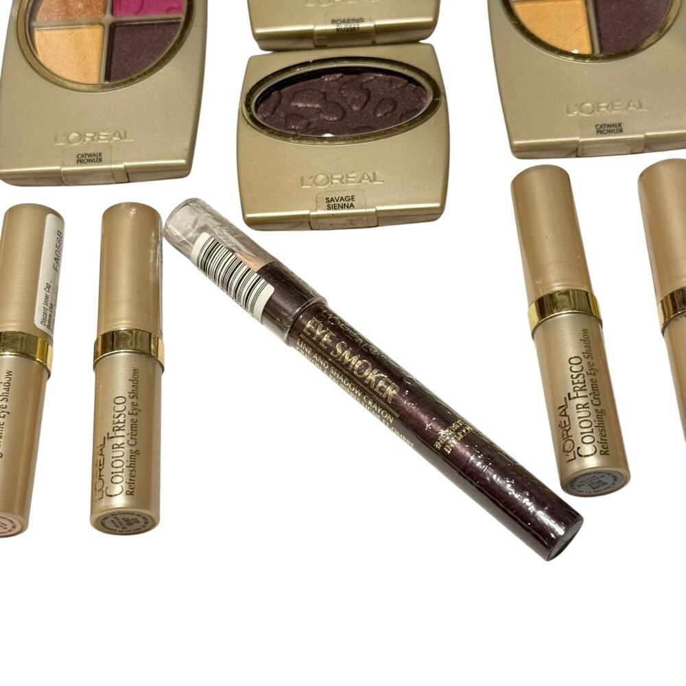 NEW Vintage L'Oreal Eye Makeup Bundle Of 13 - Palettes, Creme Shadows & Crayon - Picture 4 of 9
